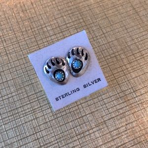 Sterling Silver/turquoise pierced earrings, NEW.